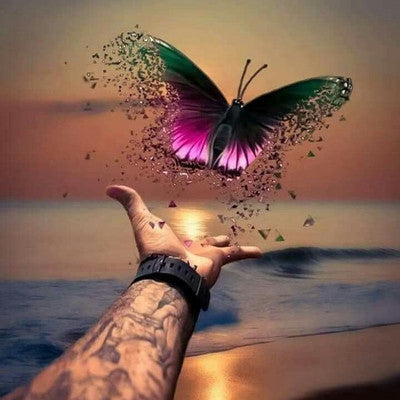 Diamond Painting Butterfly Combination Bedroom Round Diamond Full Diamond