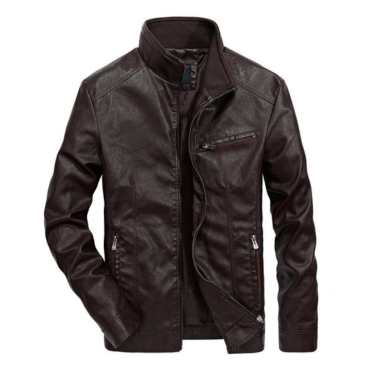 Manufacturer'S Foreign Trade Men'S Spring And Autumn New Style Men'S Locomotive Thin Leather Jacket Handsome Casual Youth Jacket Jacket