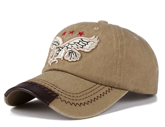 Vintage Washed Cowboy Baseball Cap Casual Embroidered Curvetail Cap