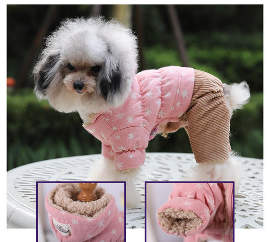 Dog Clothes Cute Padded Four-Legged Clothes For Small Dogs
