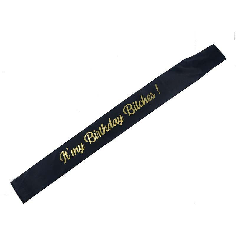Birthday Party Shoulder Strap Single Layer Bronzing Shoulder Strap Etiquette Strap