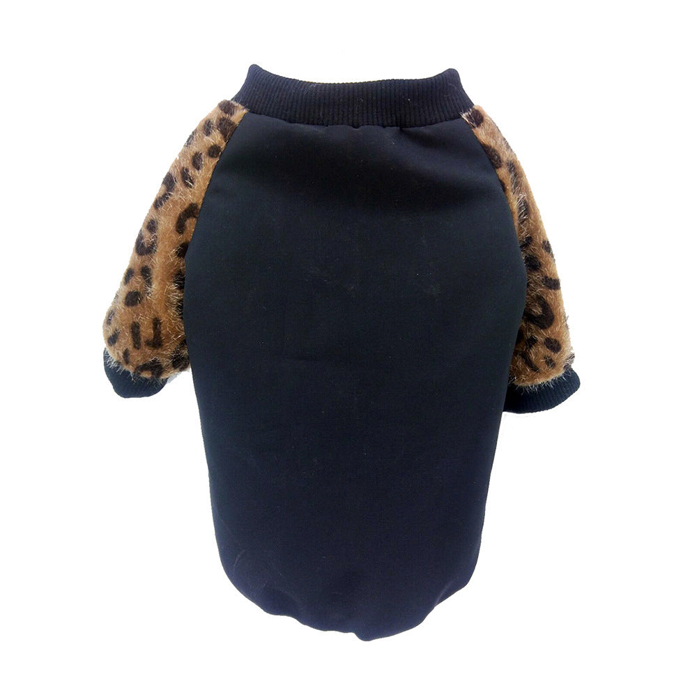 Net Red Same Style Leopard Jacket Dog Clothes