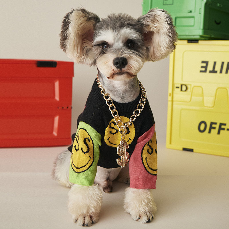 Dog Sweater Autumn And Winter Clothes Teddy Schnauzer Pomeranian Bichon Bulldog Cat Pet Knitwear Trendy Dog Clothes