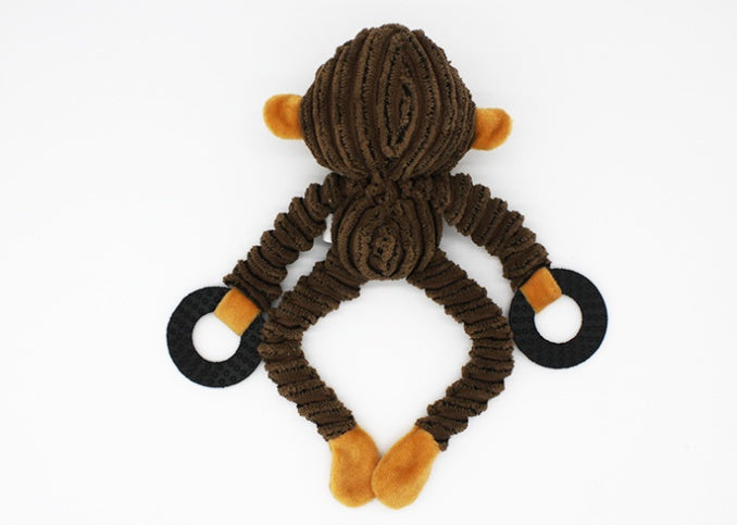 Pet Sounding Plush Toy Three-Color Rubber Ring Corduroy