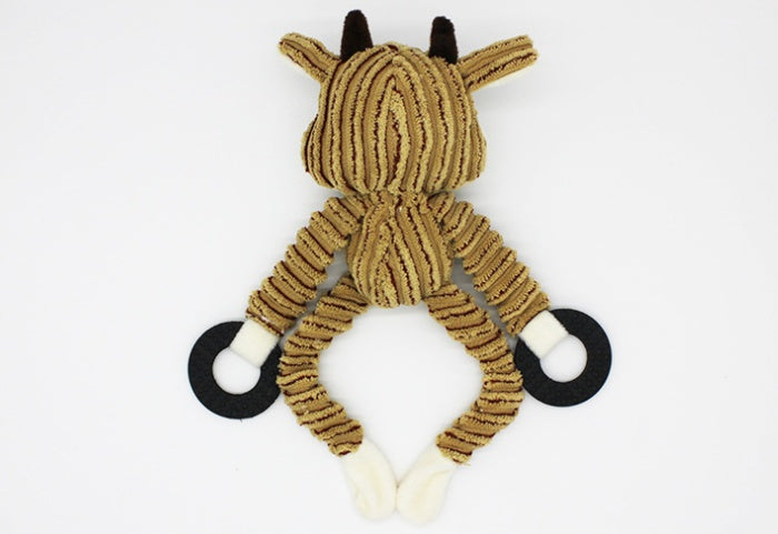 Pet Sounding Plush Toy Three-Color Rubber Ring Corduroy