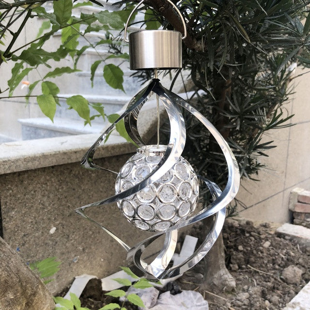 Outdoor Stainless Steel LED Solar Wind Bell Lamp acrylic ball building controlled wind bell rotating wind bell lamp landscape lamp