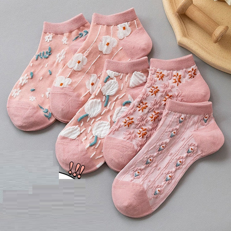 Harajuku Retro Embroidery Spring Kawaii Cute Socks