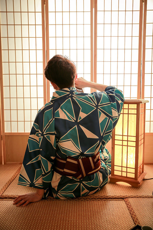 Japanese Kimono Formal Polyester Anti-Wrinkle Non-Ironing Kimono Suit