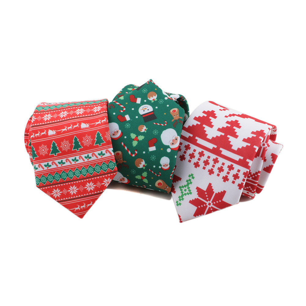 Santa Claus Style Sika Deer Christmas Tree Tie