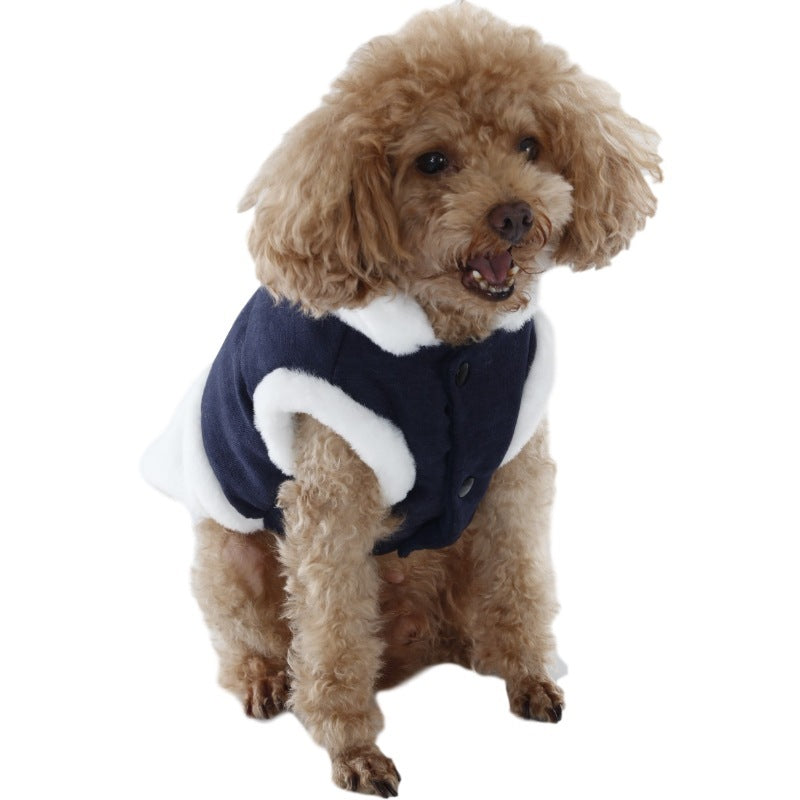 Pet Clothes Plush Warm Dog Vest Vest Style Dog Clothes Fur Collar Pet