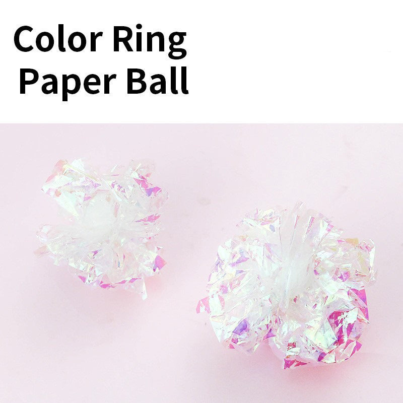 This Colorful Noise-making Paper Ball Cat Toy Is A Great Way To Keep Your Cat Entertained And Amused. It's A Self-playing Toy That Comes In A White Color