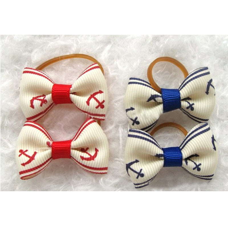 20pcs Double-layer Pet Hair Bows Assorted Colors