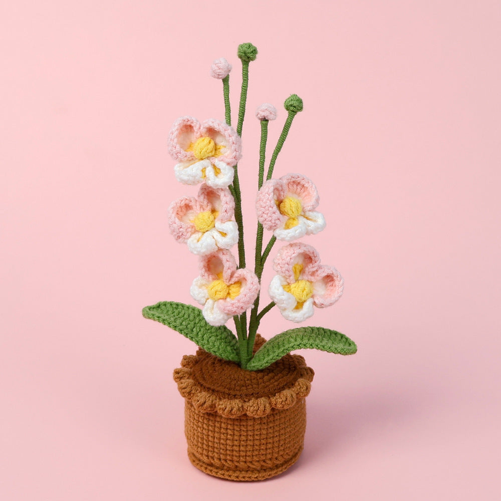 Finished Handmade Wool Woven Home Decoration Tulip Potted Plant