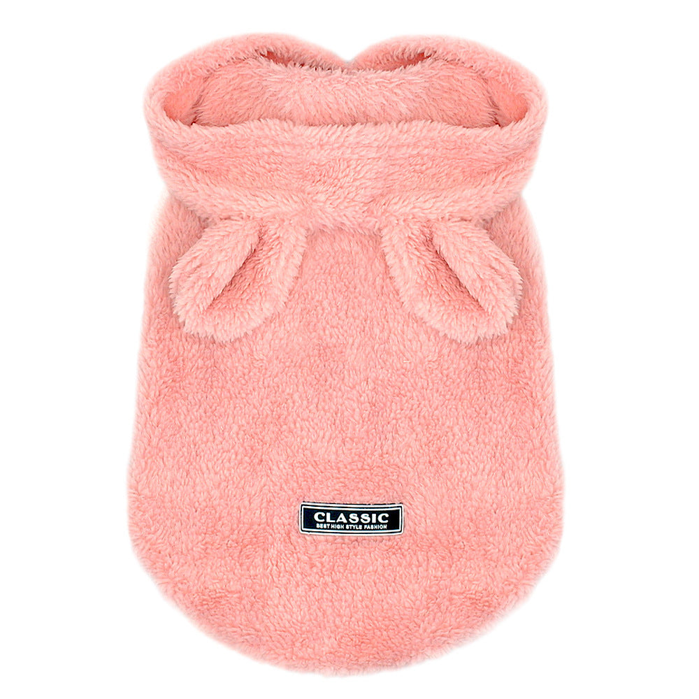 Small dog warm cartoon warm clothes