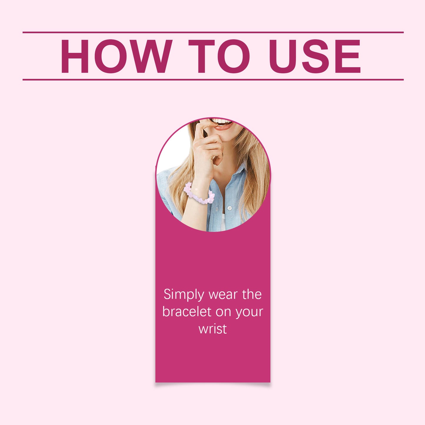 Powder Crystal Bracelet Hand Decoration Clothing Accessories Pink Beads Personality Trend Match