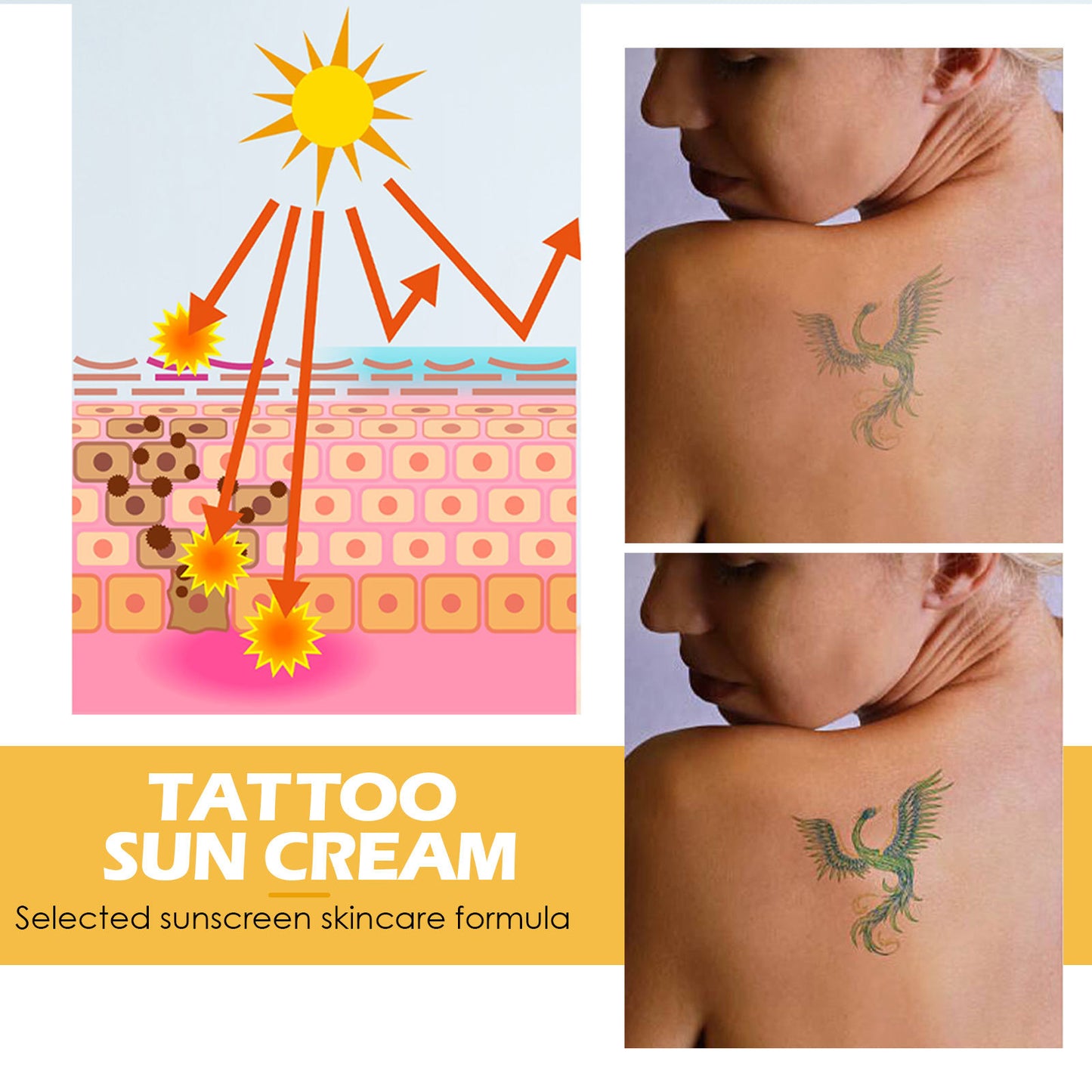Tattoo Protection Cream Outdoor Isolation Protection Uv Moisturizing Repair Tattoo Discoloration