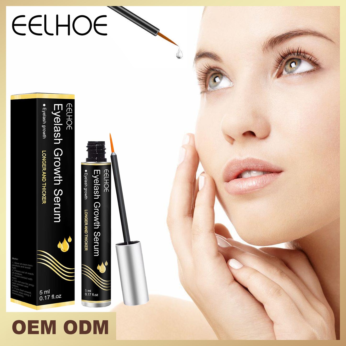 EELHOE Slimming And Lengthening Mascara Without Trace, Natural Mascara Moisturizing Mascara Black Curl Eyelashes And Eyebrows