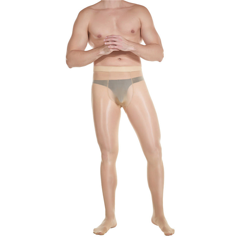 Large Size Oily Pantyhose Plus-sized U-shaped Bag Stockings Shiny Transparent Ultra-thin High Stretch Yarn Smooth