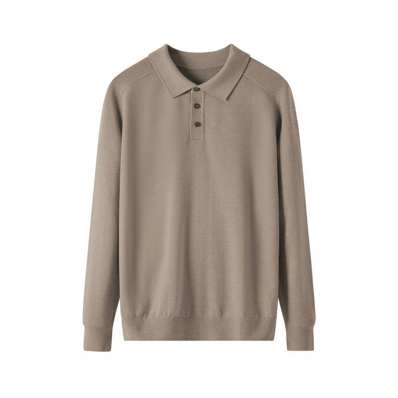 Men's Long-sleeved Sweater Lapel Comfortable All-match Sweater