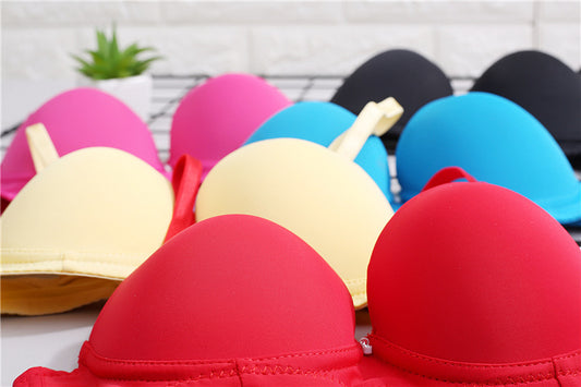 Thick Cup Gathering Half Cup Glossy Girls Bra