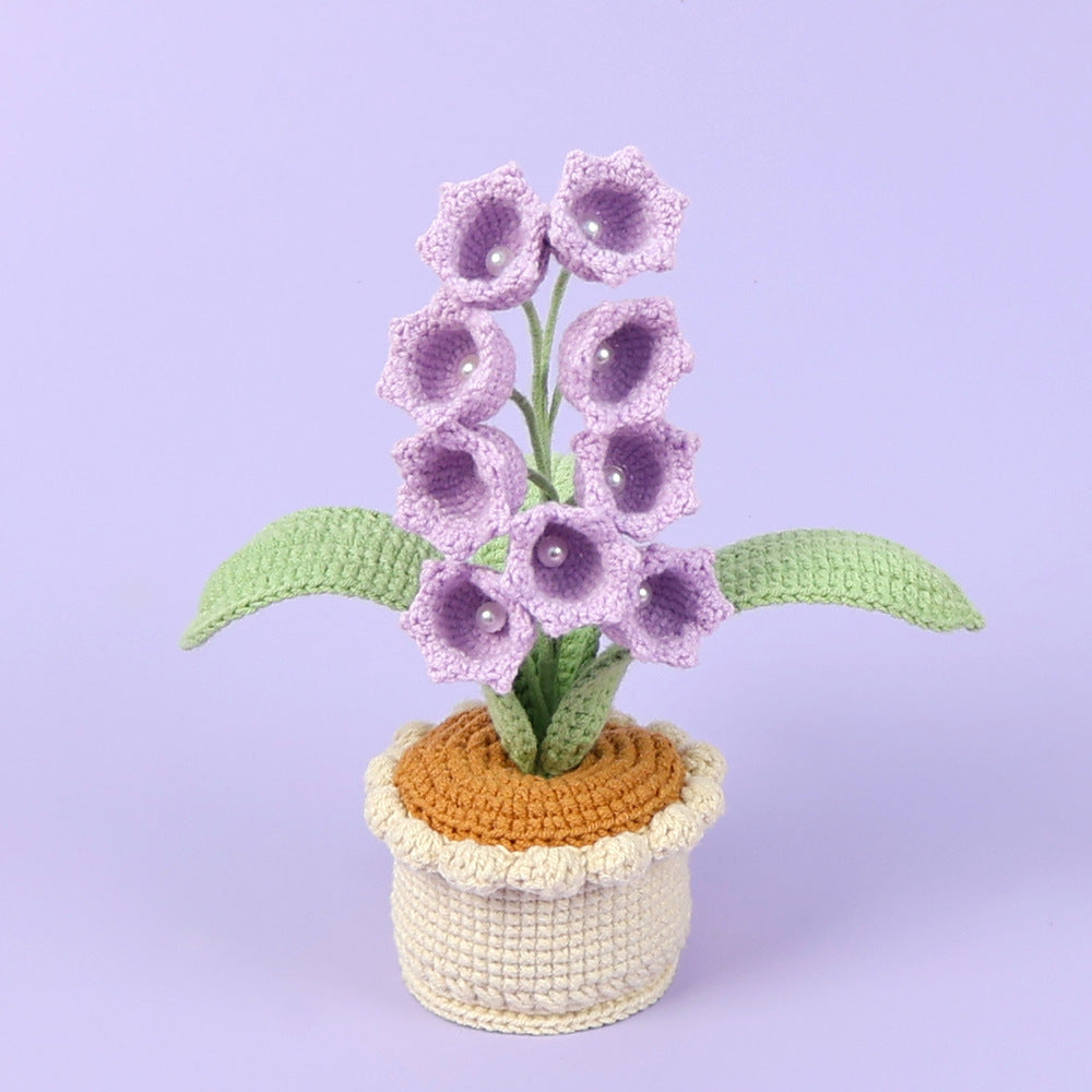 Finished Handmade Wool Woven Home Decoration Tulip Potted Plant