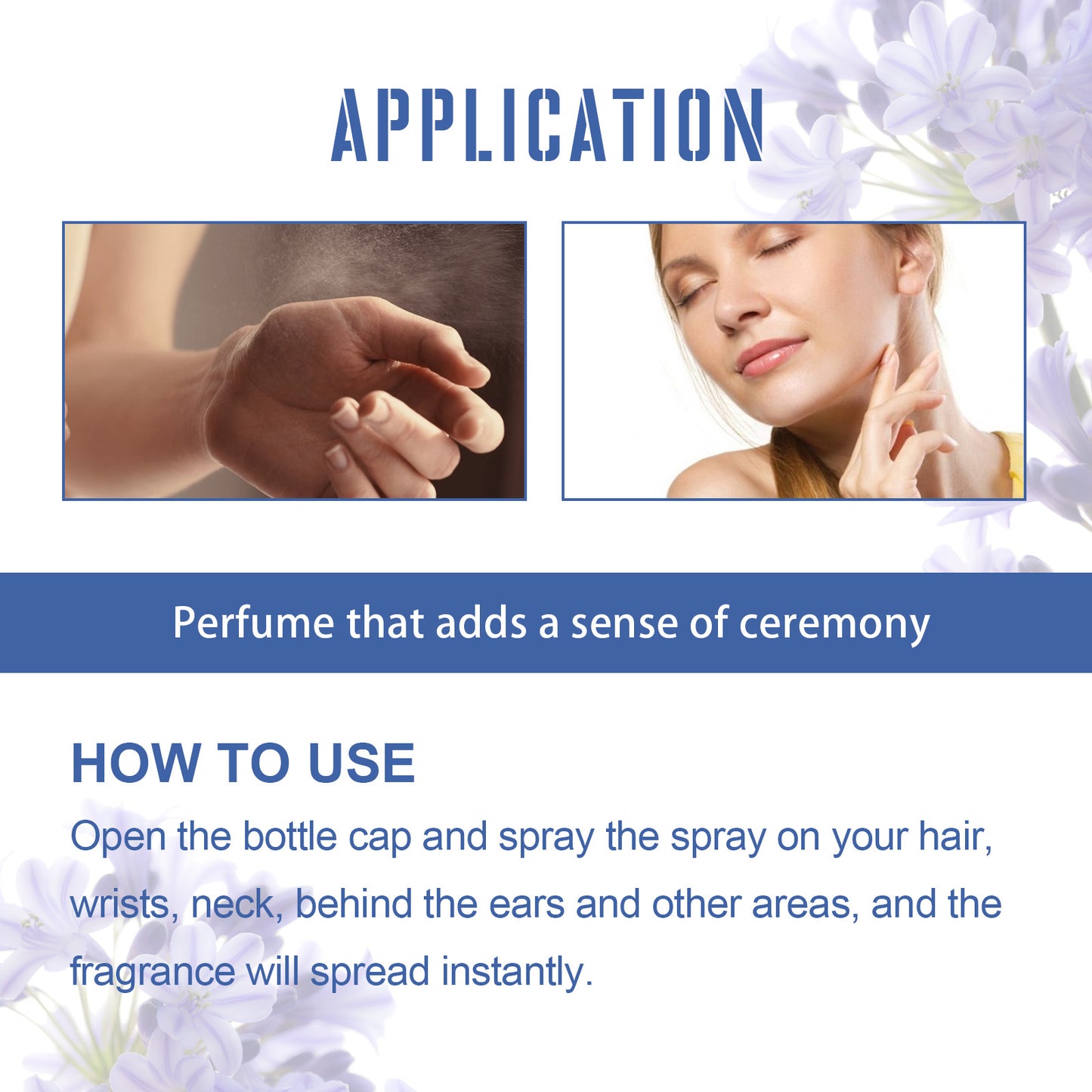 Violet Perfume Spray, Fresh Light Fragrance Behind Ears And Wrist Lasting Charm Perfume