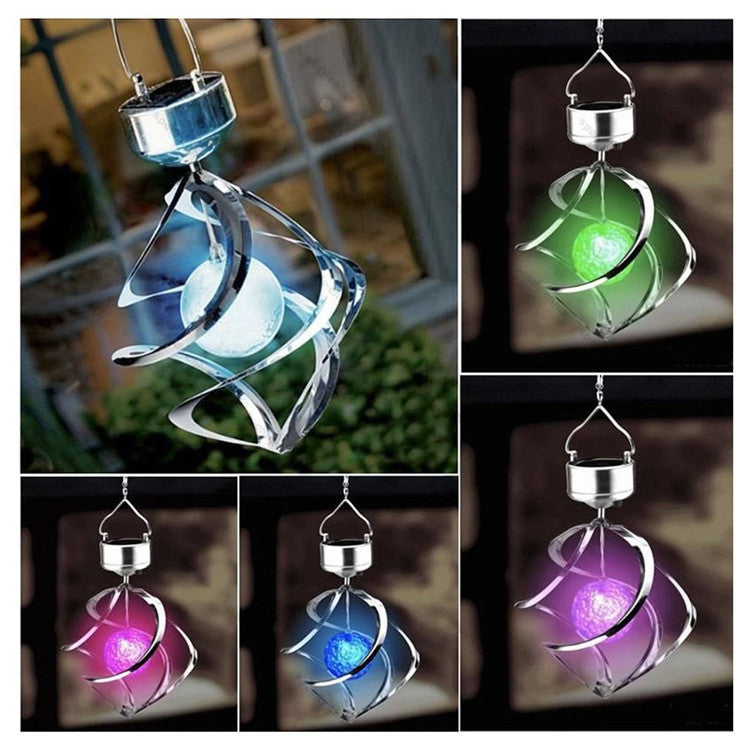 Outdoor Stainless Steel LED Solar Wind Bell Lamp acrylic ball building controlled wind bell rotating wind bell lamp landscape lamp