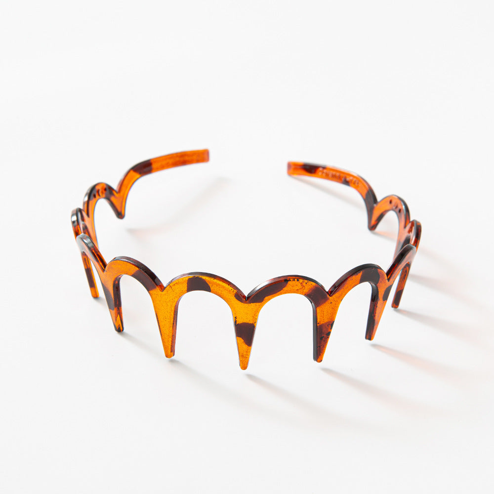 Headdress Wave Face Wash Toothed Non-slip Headband Unisex Hairpin Barrettes