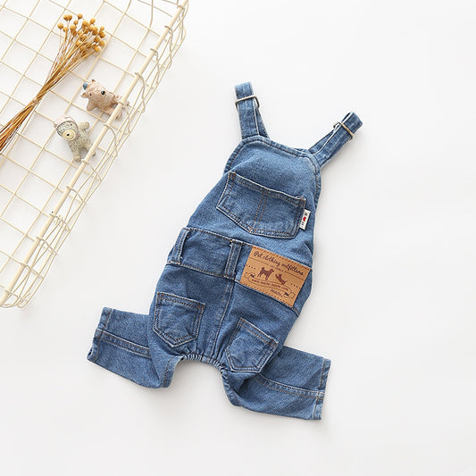 Comfortable stretch jeans pet suspenders