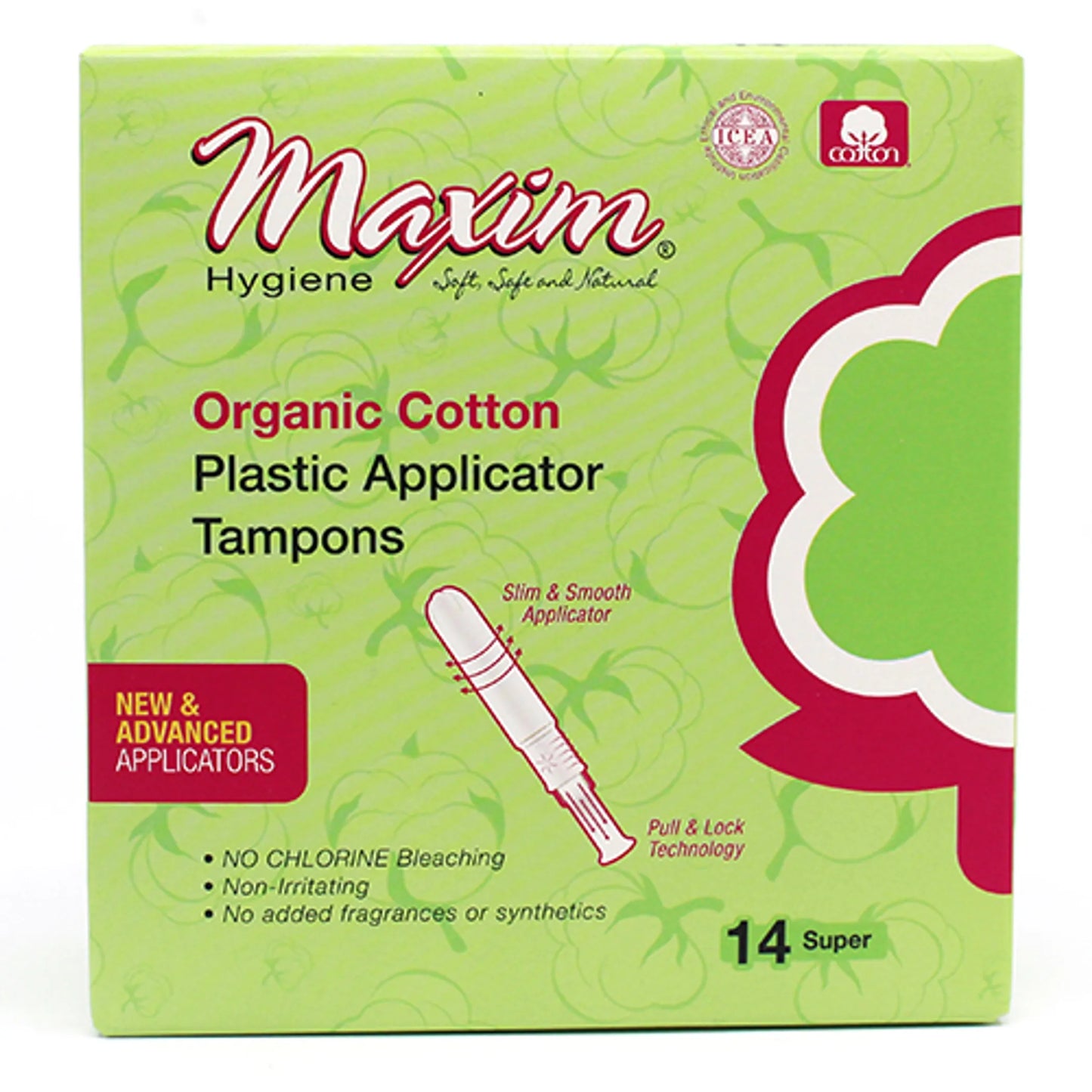 ORGANIC PLSTC APPL TAMPON - Applicator: Plastic