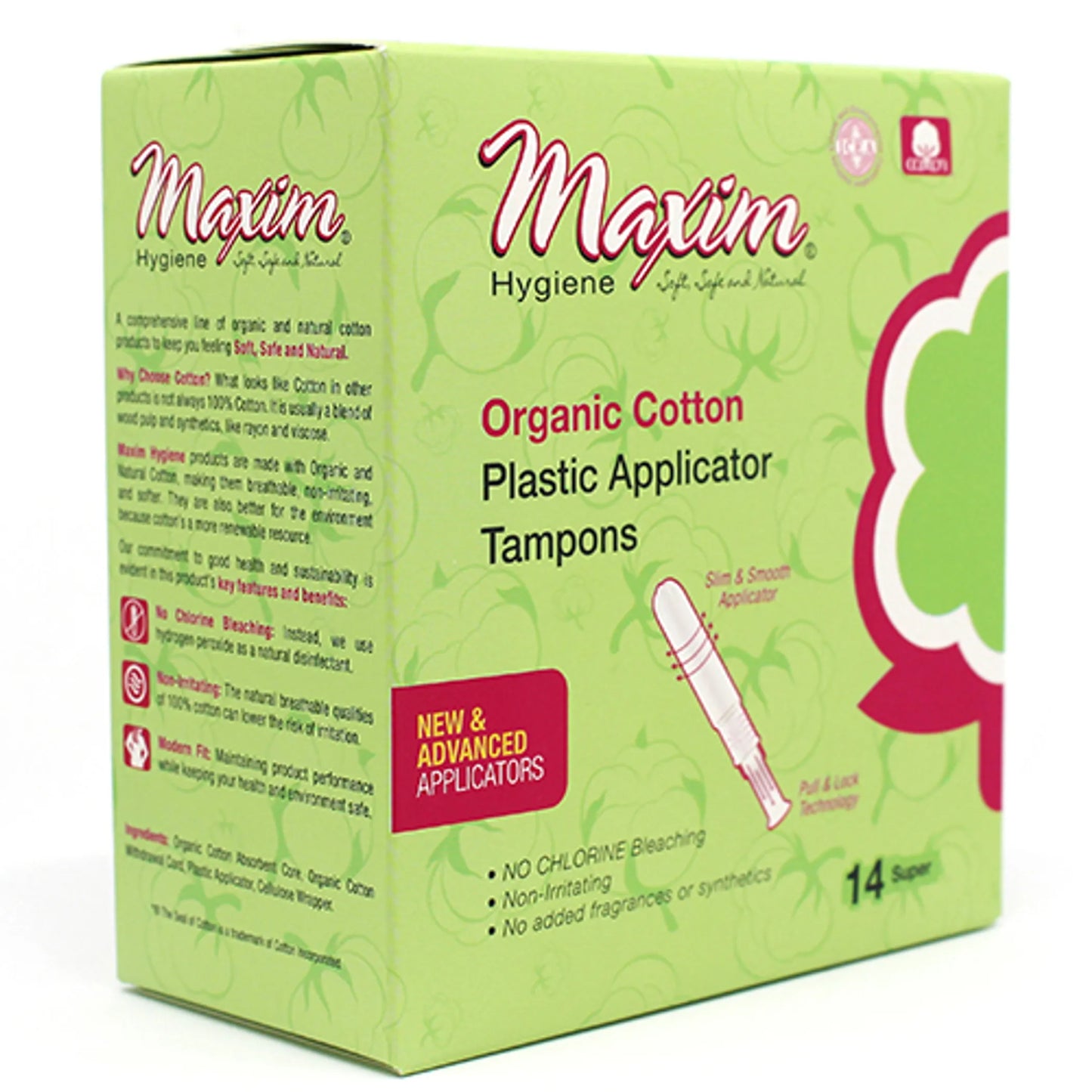 ORGANIC PLSTC APPL TAMPON - Applicator: Plastic