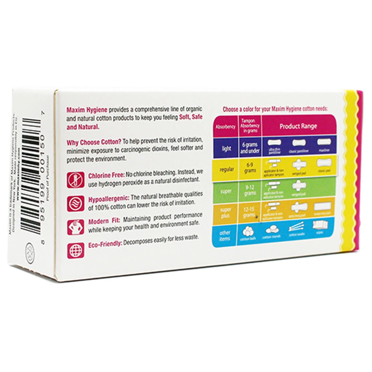 ORGANIC NON APPL TAMPON - Size: 12X16 | Pack Of: 16 | Applicator: Non-applicator | Count: 16