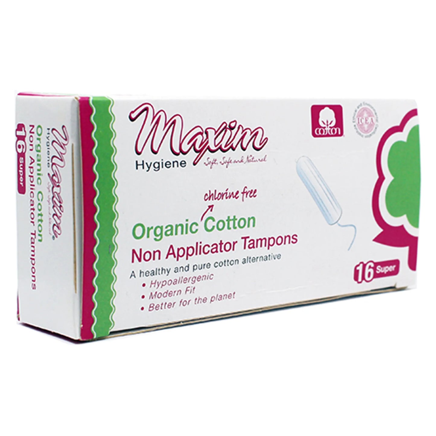 ORGANIC NON APPL TAMPON - Size: 12X16 | Pack Of: 16 | Applicator: Non-applicator | Count: 16