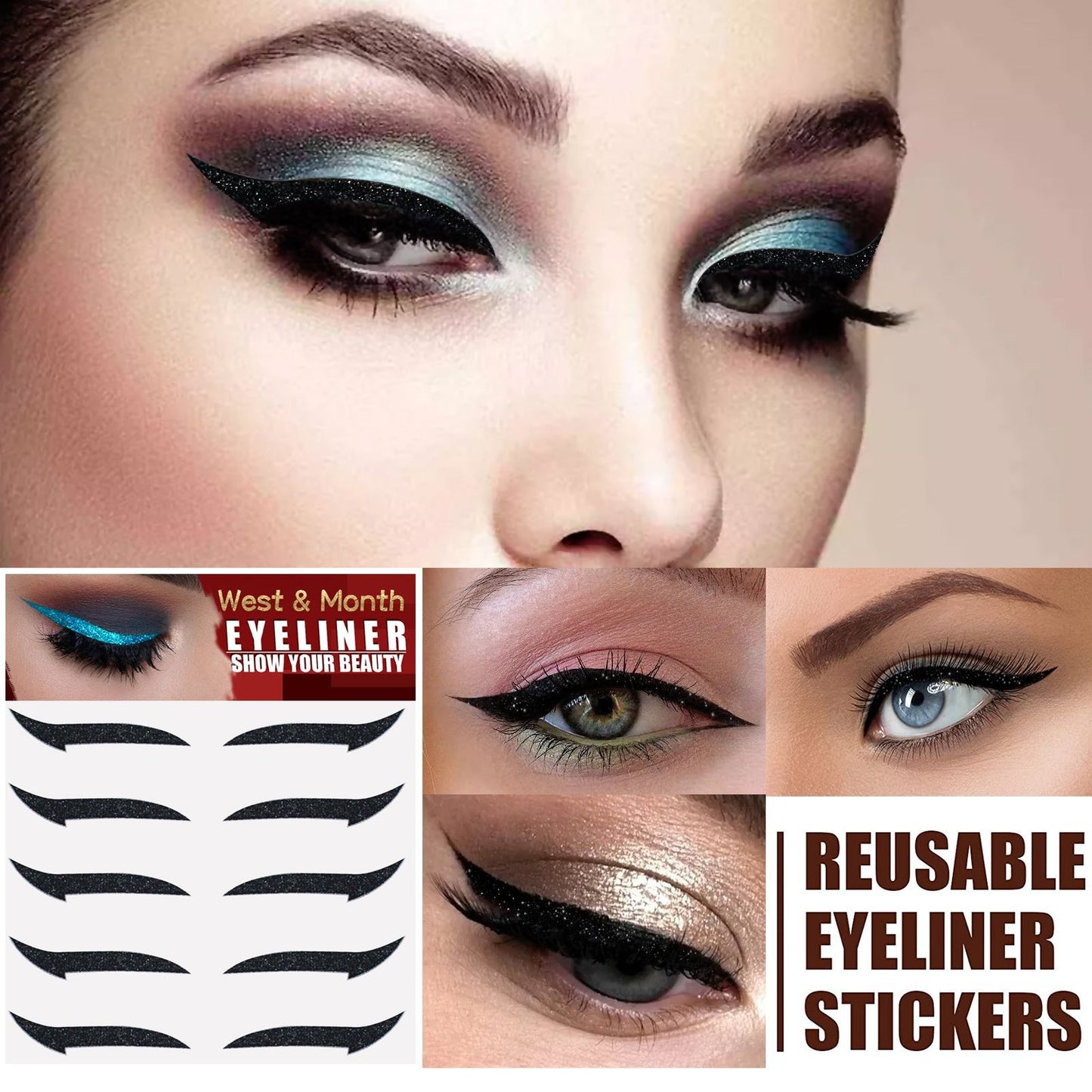 West&Month Eyeshadow Stage Makeup Eye Makeup, European And American Eyeliner Self-Adhesive Double Eyelid Eye Makeup