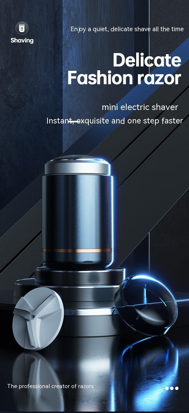 Electric Men's Mini Travel Portable Washable Shaver