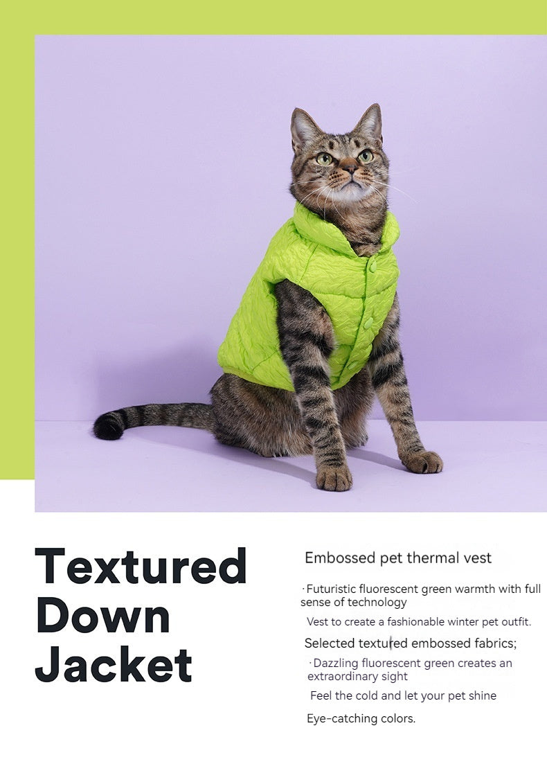 Pet Cat And Dog Universal Clothes Vest Winter Warm Cat New Winter Clothes Anti-lint