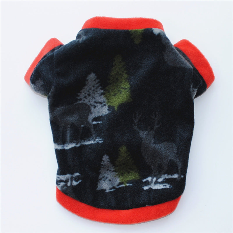 Dog Christmas Clothing Optional Classic Pattern Christmas Hat Ginger Cake Autumn And Winter Pullover Fluffy Jacket Warm Hoodie