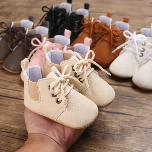 Spring And Autumn Baby Soft Bottom High-top Casual Toddler Shoes For 0-1 Years Old