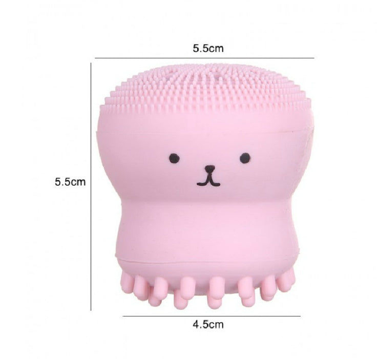 Cartoon octopus silicone wash brush foaming cleansing brush Manual facial massage brush cleansing brush brush bubbler
