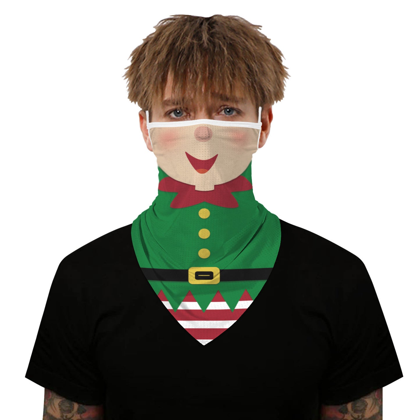 Christmas digital printing dustproof triangle scarf
