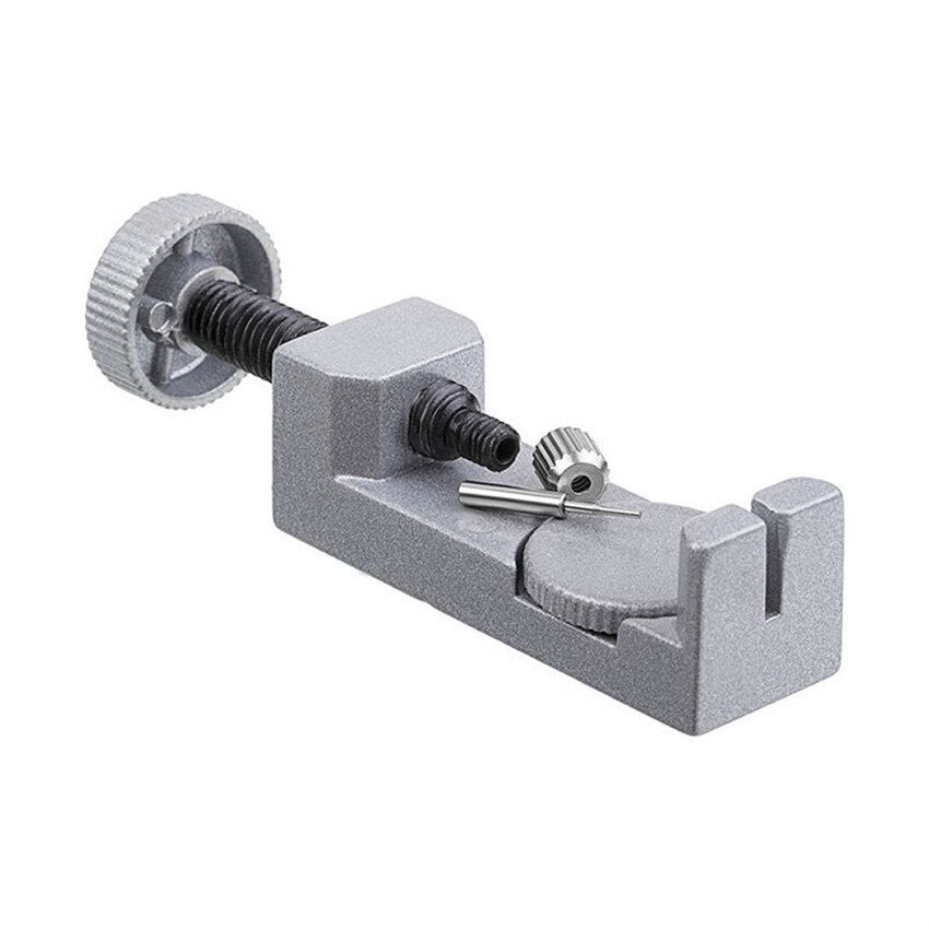 Silver metal adjustable height watch strap remover