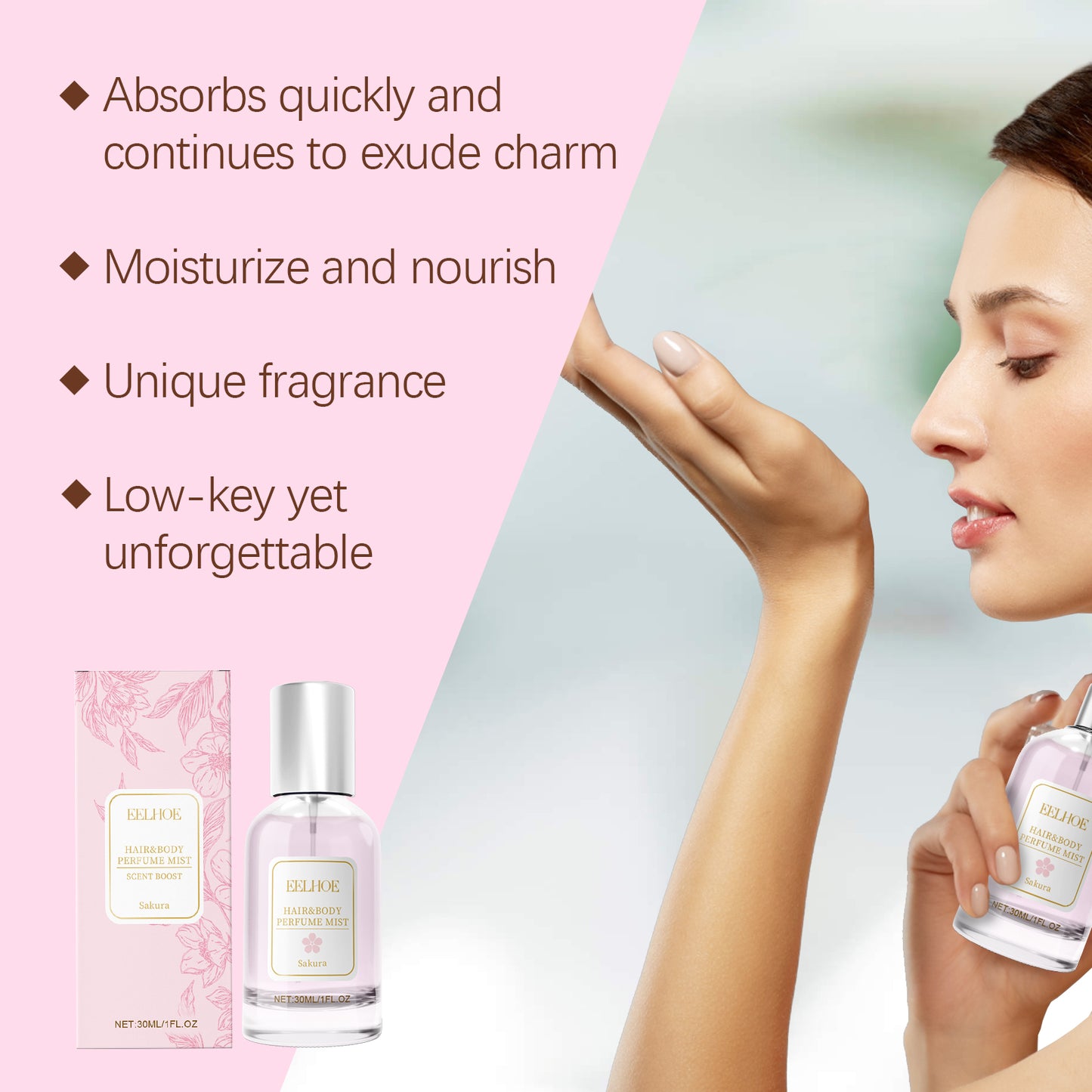 Cherry Blossom Body Hair Eau De Parfum Spray Elegant Fresh Dating Atmosphere Natural Niche Eau De Parfum Spray