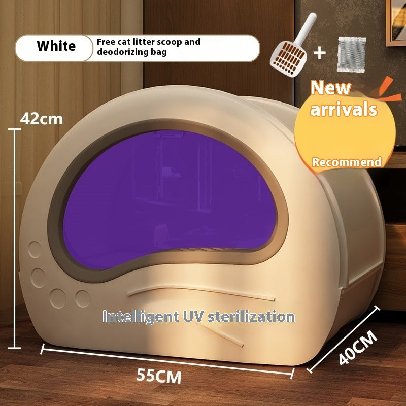 Extra Large Fully Enclosed Deodorant Anti-splash Cat Toilet