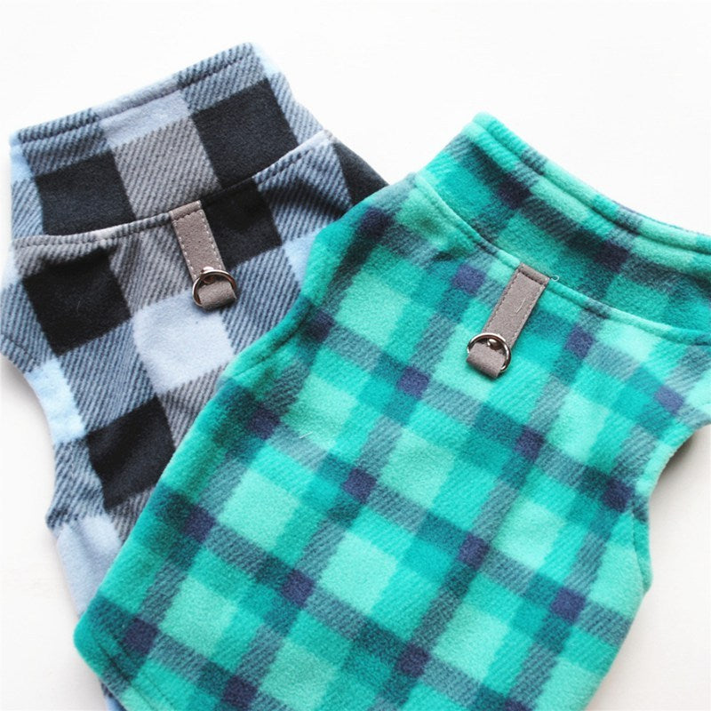 Plaid print pet clothes