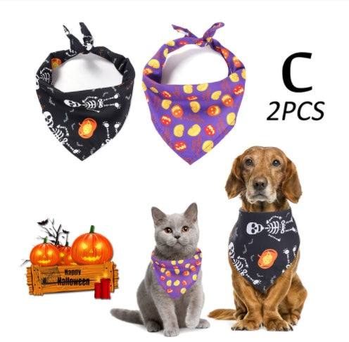 New Halloween Pet Drool Dog Triangle Scarf