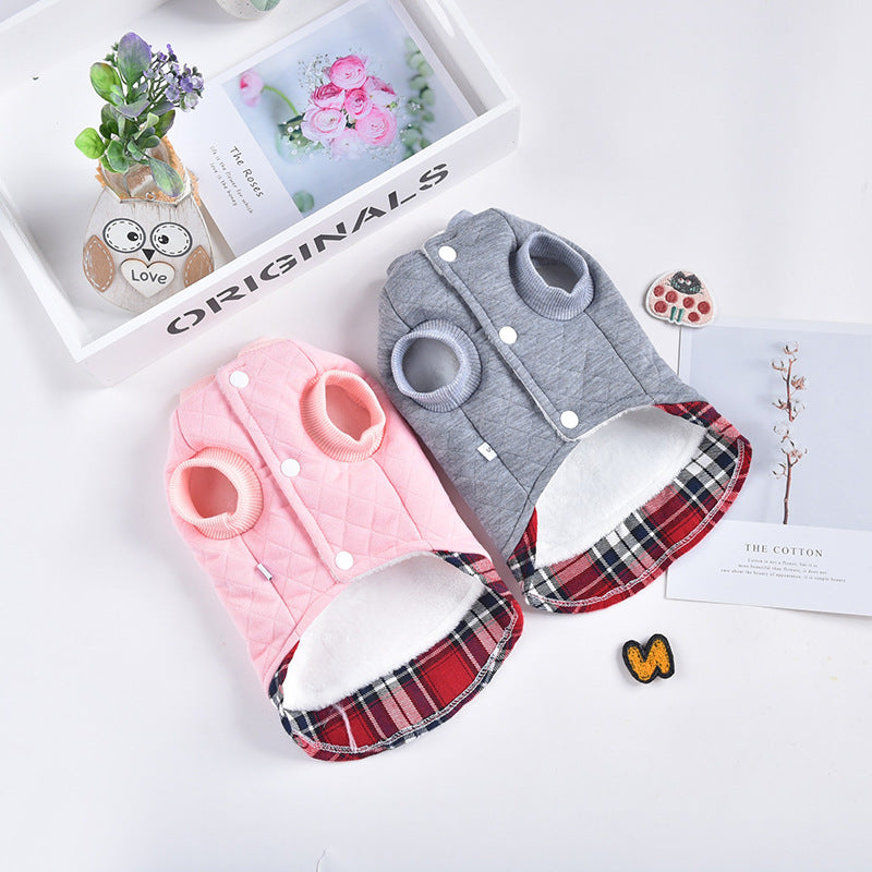 Small Dog Two-legged Warm Teddy Bichon Hiromi Rhombus Top