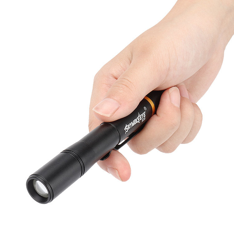 Mini-portable LED Pen-shaped Strong Light Flashlight White Yellow Light Pen