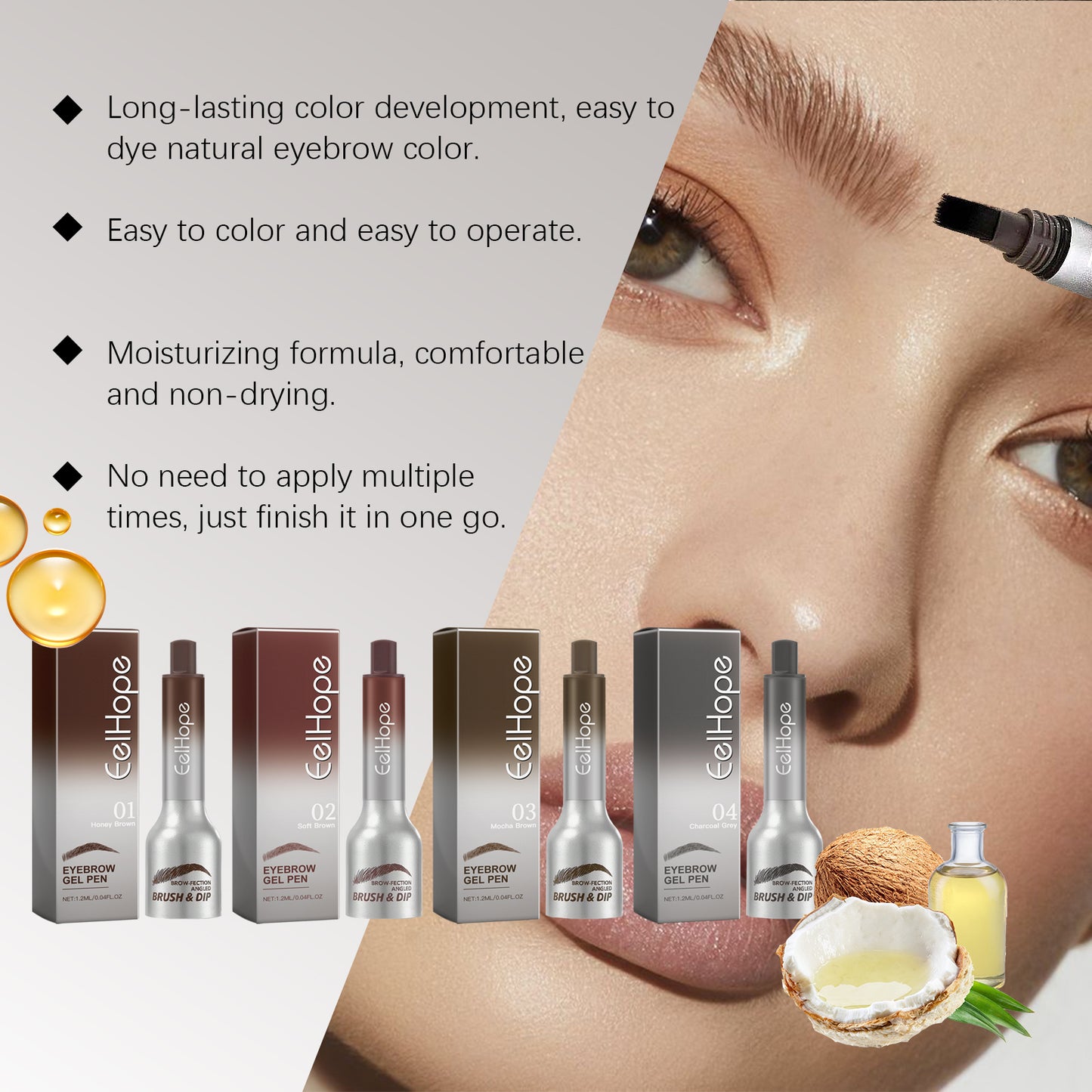 Pressure Air Cushion Brow Cream Not Easy To Smudge Without Removing Makeup To Create Three-Dimensional Natural Long-Lasting Air Cushion Eyebrow Cream