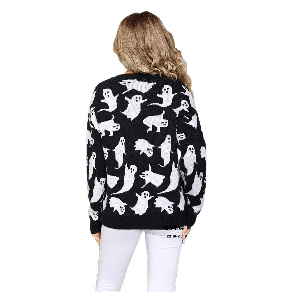 Halloween Sweater Pullover Plus Size Knitwear