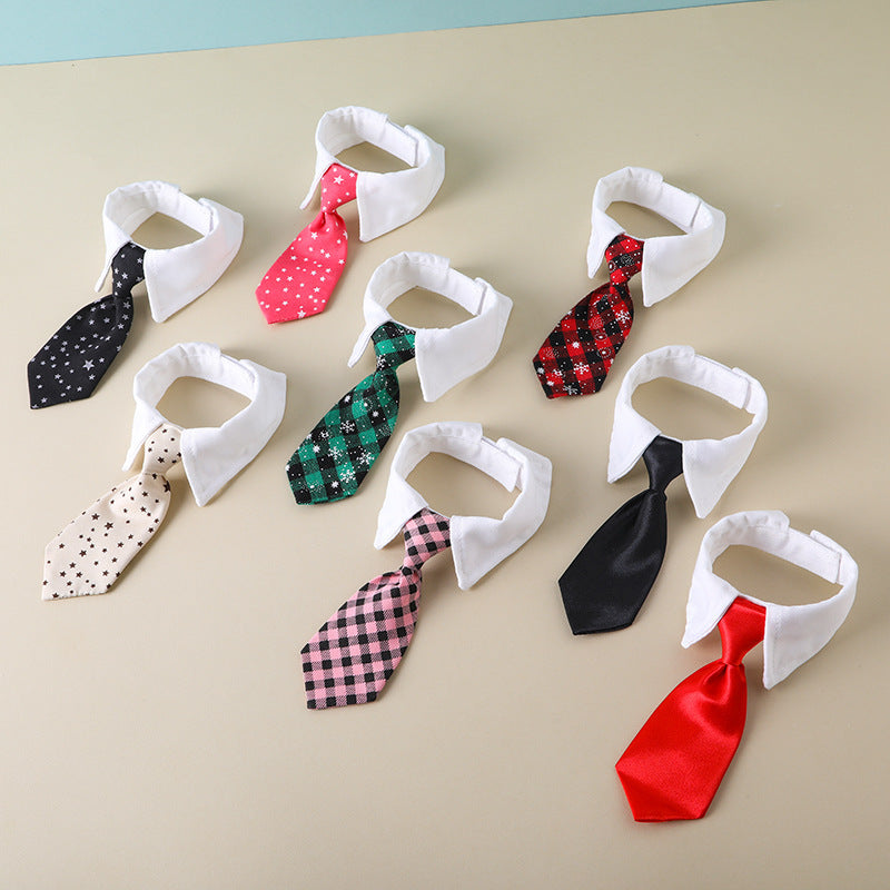 Pet Tie Saliva Towel British Style Gentleman